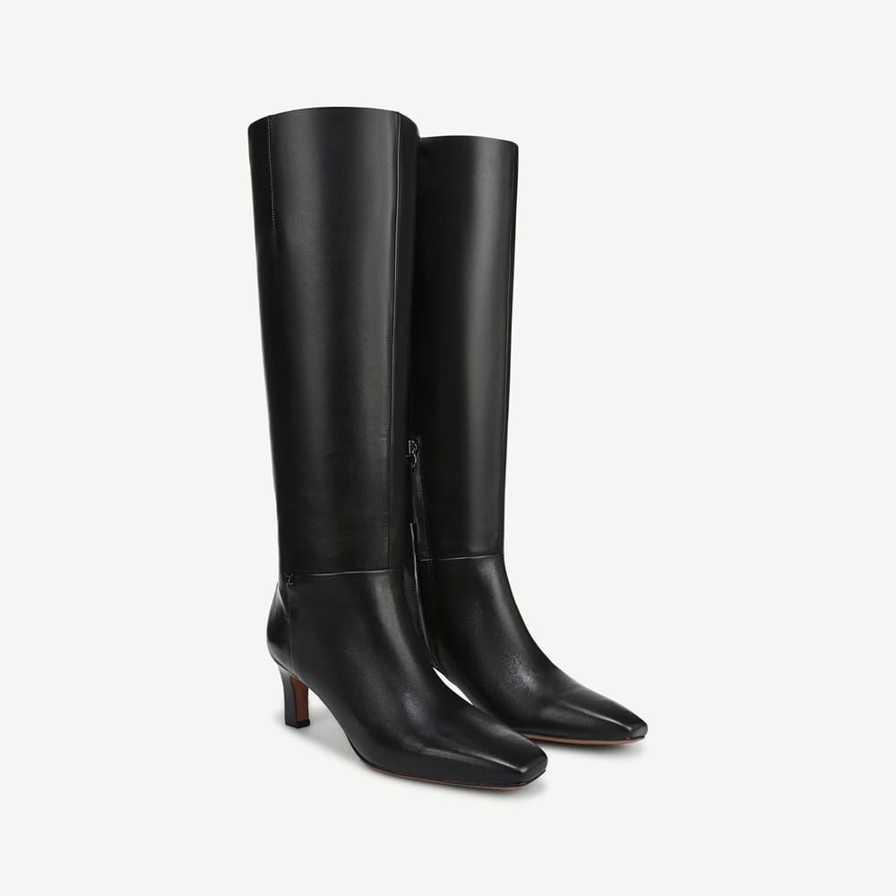 franco sarto black dress boots Timmy Wide Calf Women's Boot : 8.5 M Leather boots Fit & Flare Dresses Lace Black Dresses | The partial inside zipper SIZE:USA 4 / EU 34 / UK 6