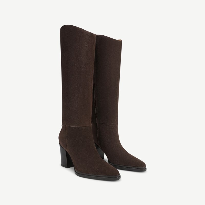 Sarto By Franco Sarto Sarto Jasmine Knee High Boot (Umber Brown Suede) 10.0 M Pointed Toe