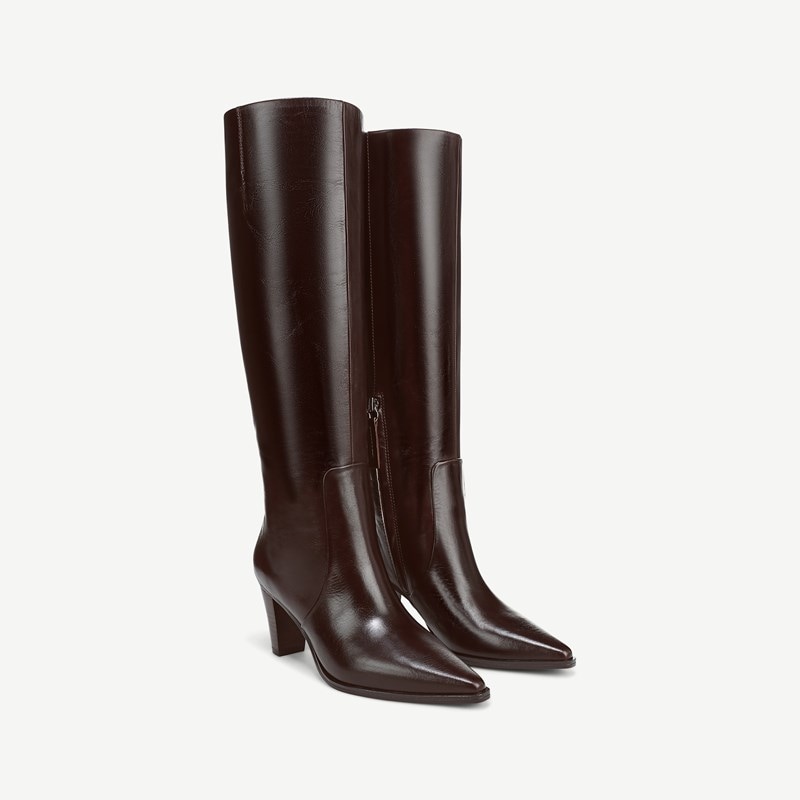 Franco Sarto Franco Jaycen Knee High Boot (Dark Brown Leather) 5.0 M