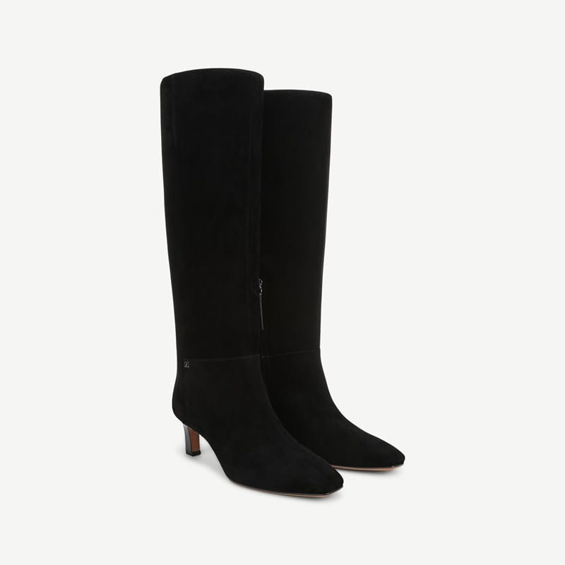 Franco Sarto Franco Timmy Knee High Boot (Black Suede) 7.5 M Square Toe