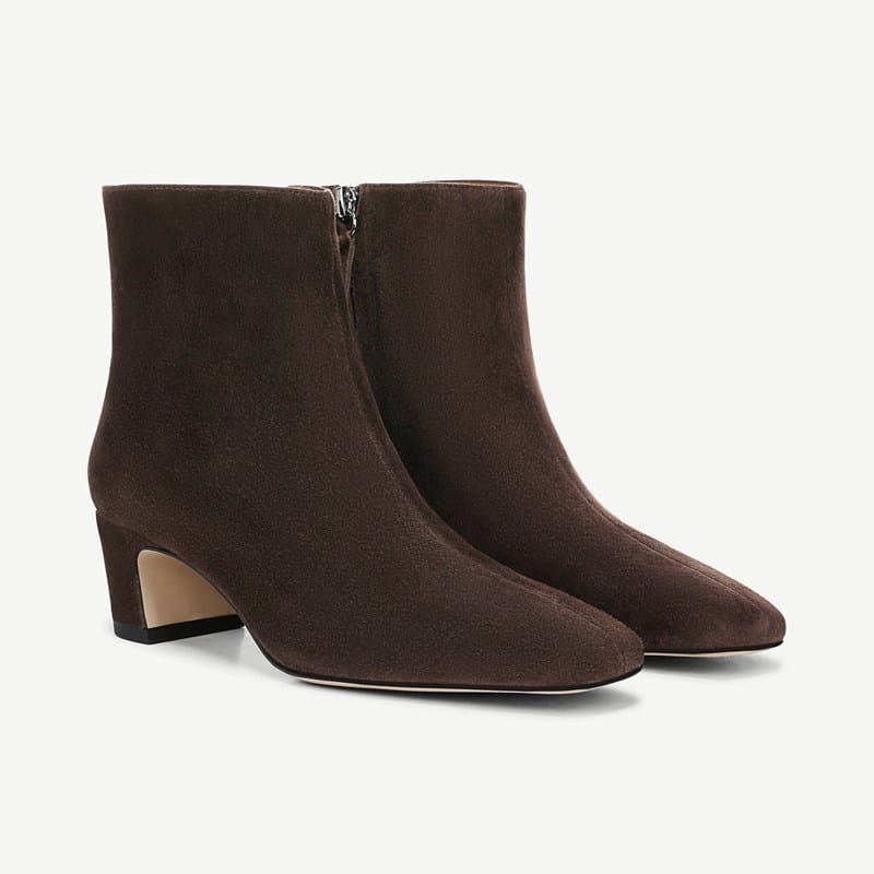 Sarto By Franco Sarto Sarto Flexa Savino Booties (Hickory Brown Suede) 9.0 M Square Toe