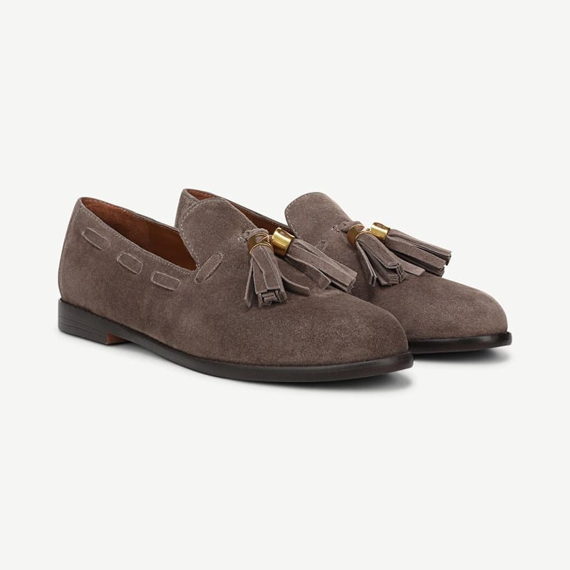 Franco Sarto Franco Hartlie Tassel Loafer (Charcoal Grey Suede) 7.0 M Slip On Fit, Round Toe, Slip-On Fit