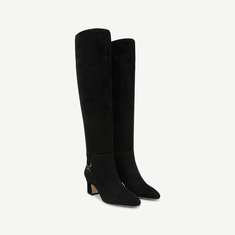 Franco Sarto Franco Flexa Coley Knee High Boot (Black Suede) 5.0 M Pointed Toe