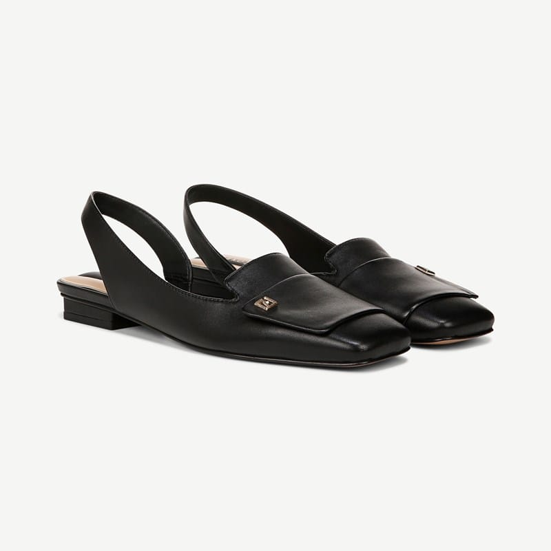 Franco Sarto Franco Teagan Slingback Shoes (Black Leather) 11.0 M Square Toe