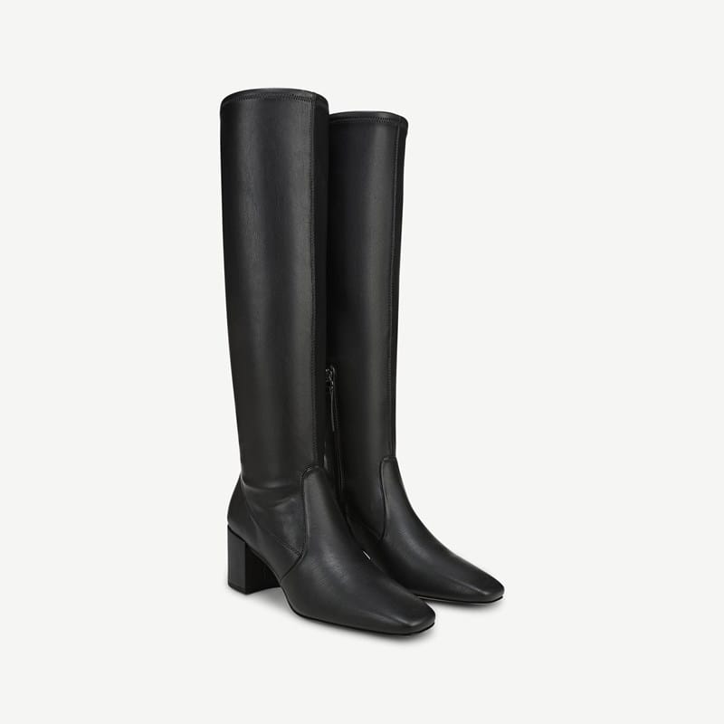 Franco Sarto Franco Flexa Blix Wide Calf Knee High Boot (Black Faux Leather) 7.0 M Square Toe