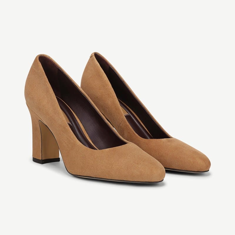 Franco Sarto Franco Flexa Junia Pointed Toe Pump (Warm Camel Brown Suede) 9.5 M