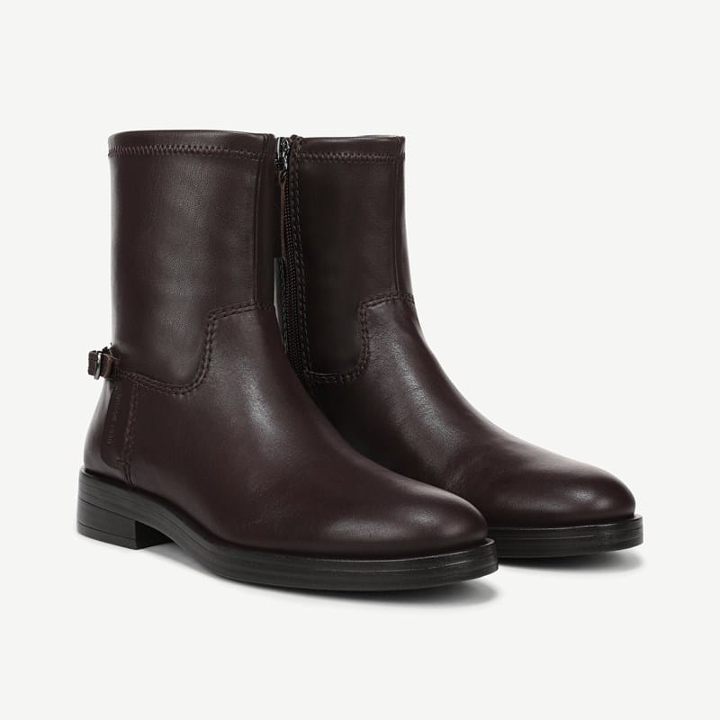 Franco Sarto Franco Morgana Ankle Boot (Brown Leather) 5.0 M Round Toe