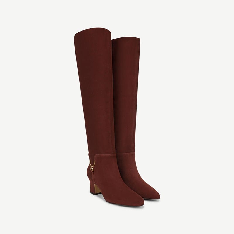 Franco Sarto Franco Flexa Coley Knee High Boot (Barolo Red Suede) 5.5 M Pointed Toe