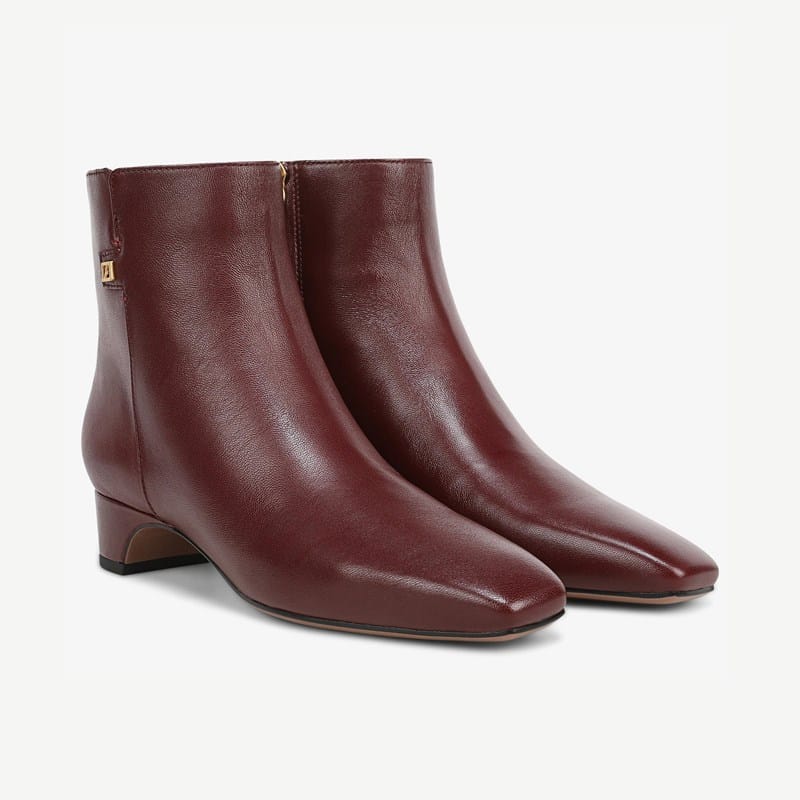 Franco Sarto Franco Luella Ankle Boot (Wine Red Leather) 10.0 M Square Toe