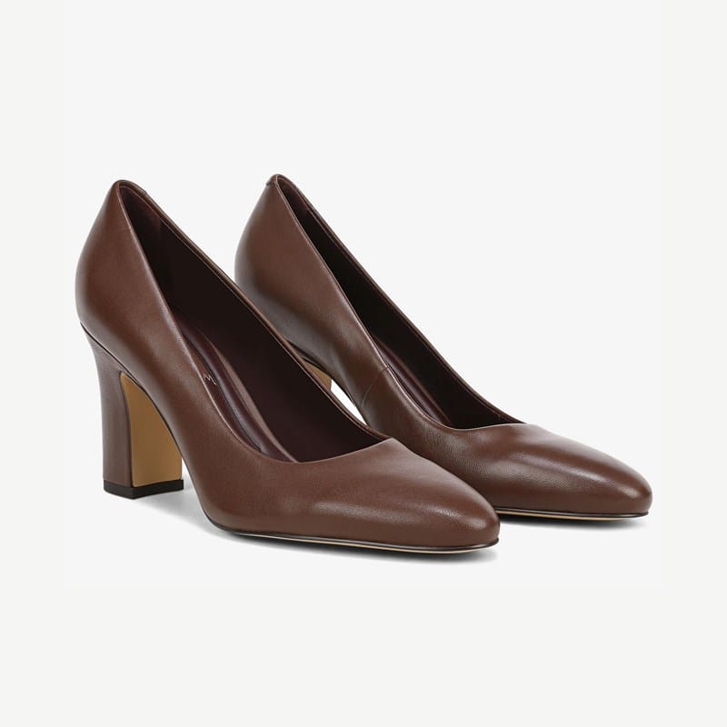 Franco Sarto Franco Flexa Junia Pointed Toe Pump (Dark Brown Leather) 9.0 M
