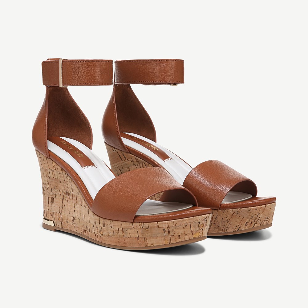 Franco sarto cork wedge sandals sale