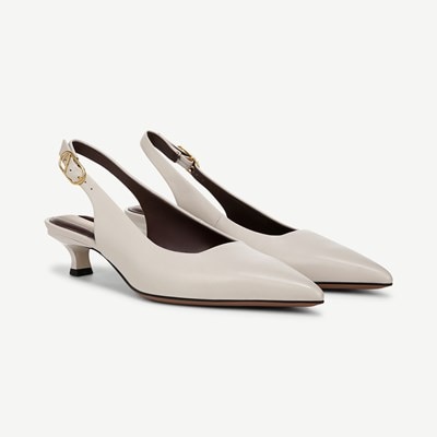 Franco Sarto Women's Devin Kitten Heel Pumps - Pointed Toe Slingback Dress Shoes