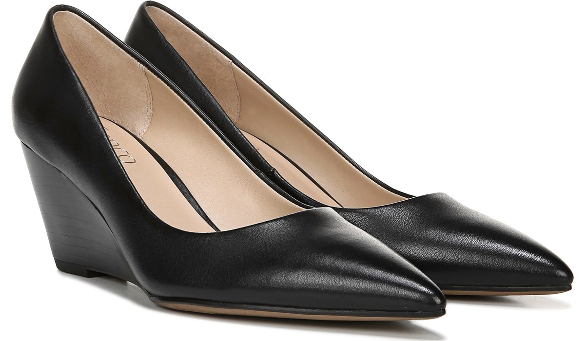 franco sarto black wedge pump