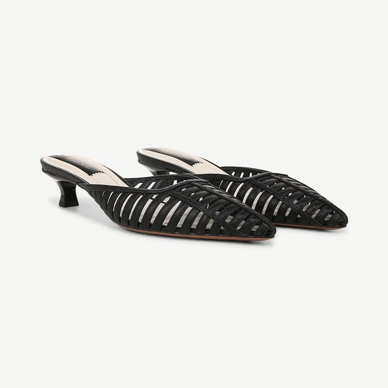 Franco Sarto Franco Marlina Mule (Black Faux Leather) 9.0 M Slip On Fit, Pointed Toe, Slip
