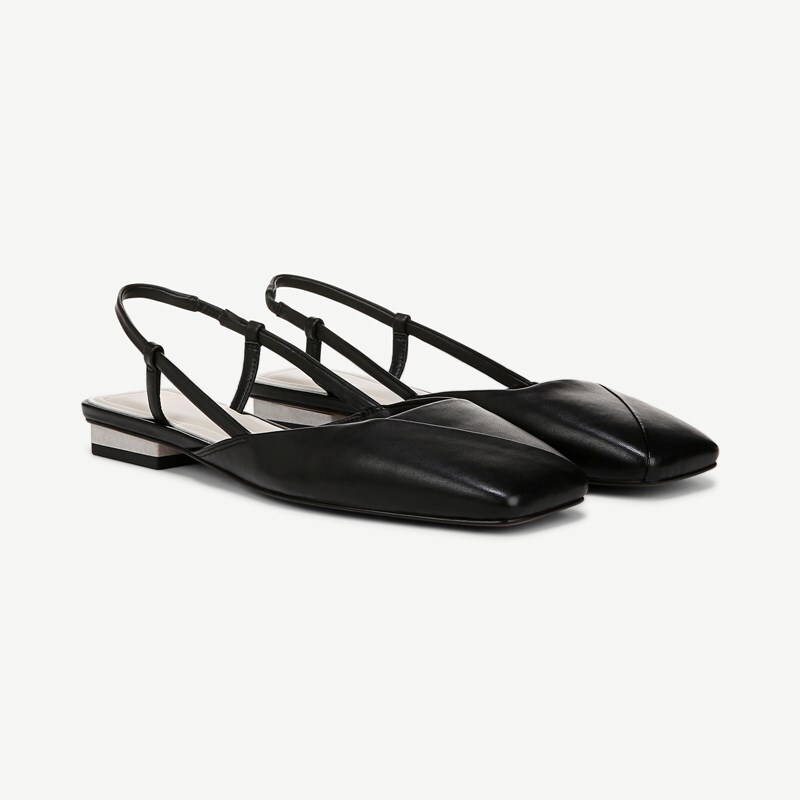 Sarto By Franco Sarto Sarto Telica Slingback Shoes (Black Leather) 5.5 M Square Toe