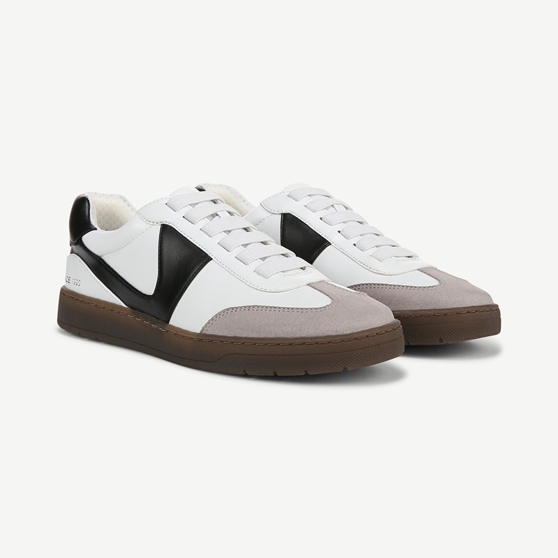 Franco Sarto Franco Ponti Sneaker (White/black Faux Leather) 8.5 W Slip On Fit, Round Toe, Slip-On Fit, Platform Heels