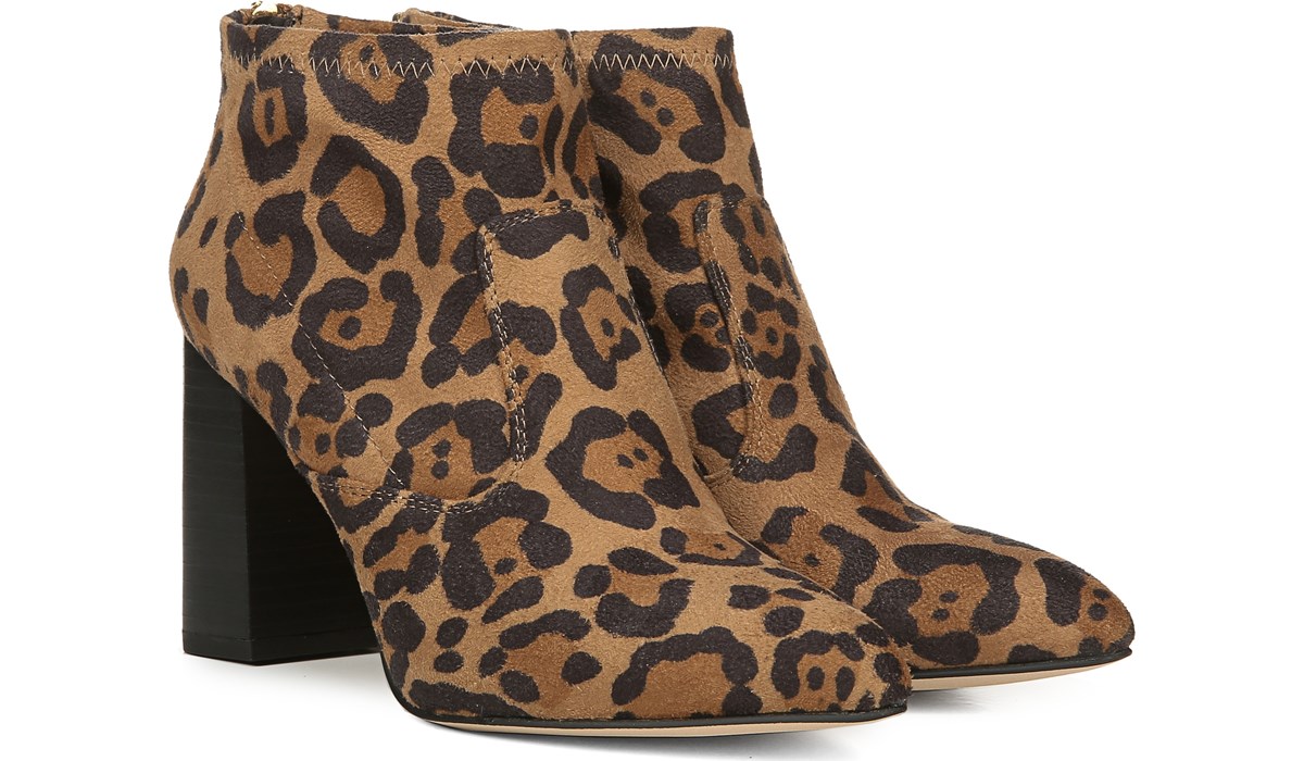 franco sarto leopard ankle boots