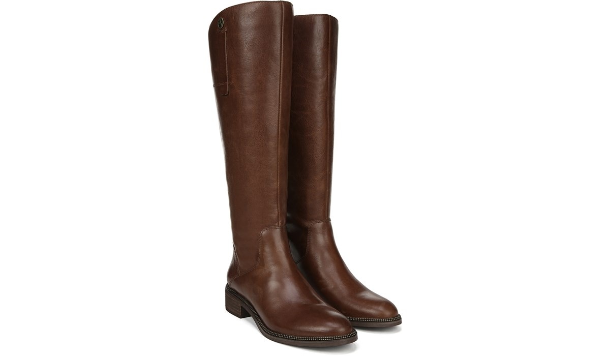 wide calf boots cognac