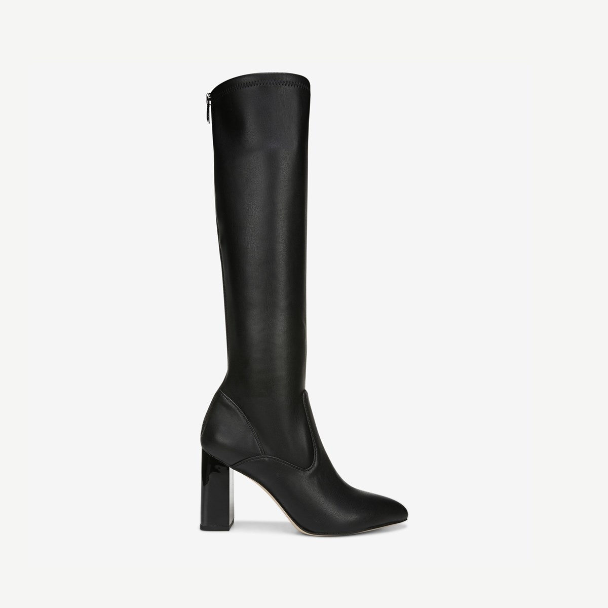 Franco Katherine Tall Boot in Black Faux Stretch Leather | Franco Sarto