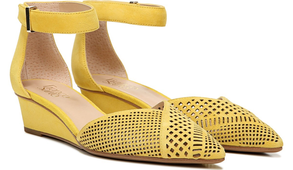 franco sarto yellow wedge