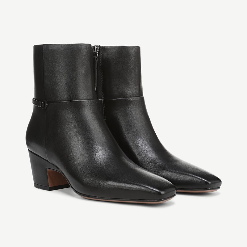 Franco Sarto Franco Saydie Ankle Boot (Black Leather) 6.0 M Square Toe