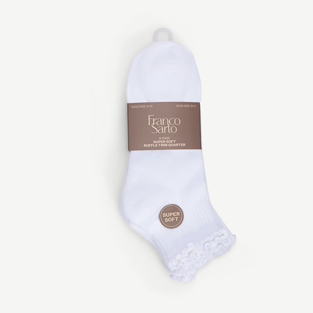 4-Pack Lettuce Welt Powder Soft Quarter Socks - Right