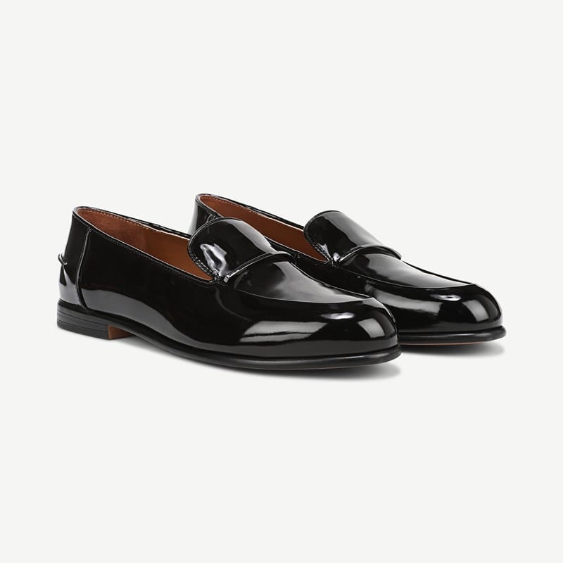 Franco Sarto Franco Mirabelle Loafer (Black Patent Faux Leather) 8.5 M Almond Toe