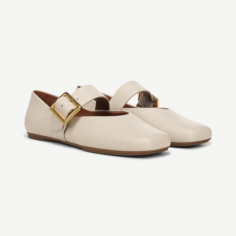 (取寄) フランコ サルト レディース オディリア メアリー ジーン シューズ Franco Sarto women Odilia Mary Jane Shoes Marshmallow White Leather Franco Oakes Mary Jane | Womens Flats | Franco Sarto