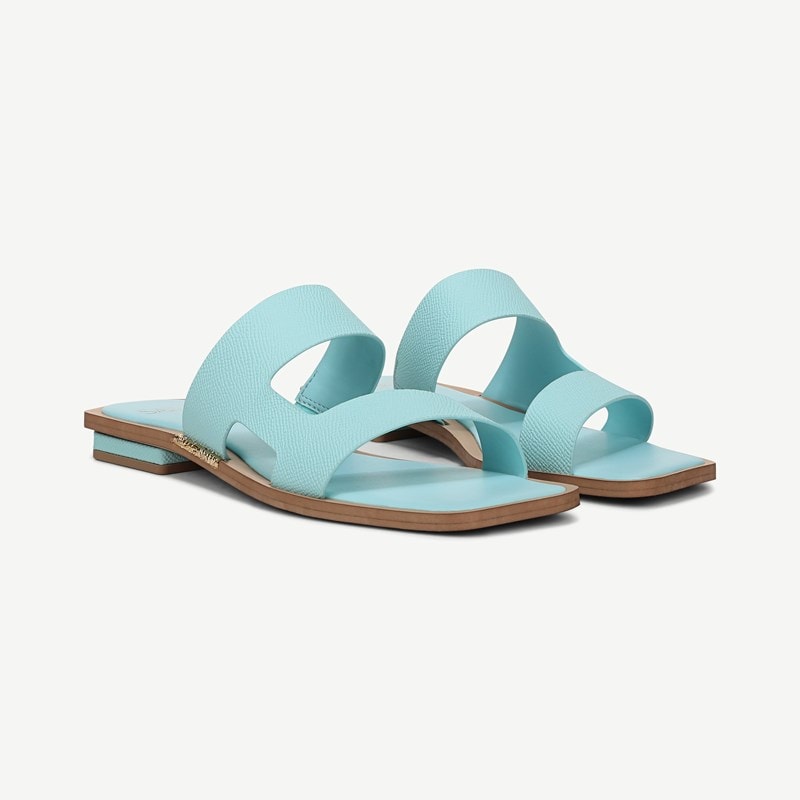 Sarto By Franco Sarto Shoes Sarto Emily Slide Sandal (Bright Blue Leather) 8.0 M Slip On Fit, Open Toe, Slip-On Fit