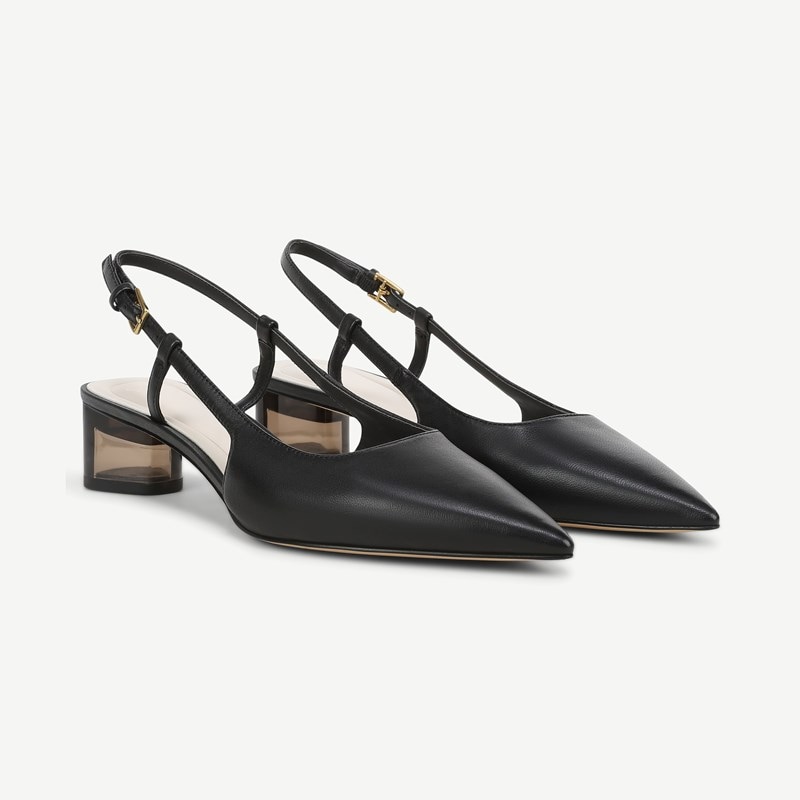 Sarto By Franco Sarto Sarto Amelie Slingback Shoes (Black Leather) 7.0 M Pointed Toe