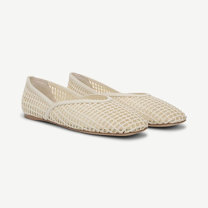 Sarto By Franco Sarto Sarto Flexa Adalina Flat Shoes (Marshmallow Woven Faux Leather) 7.5 M Square Toe