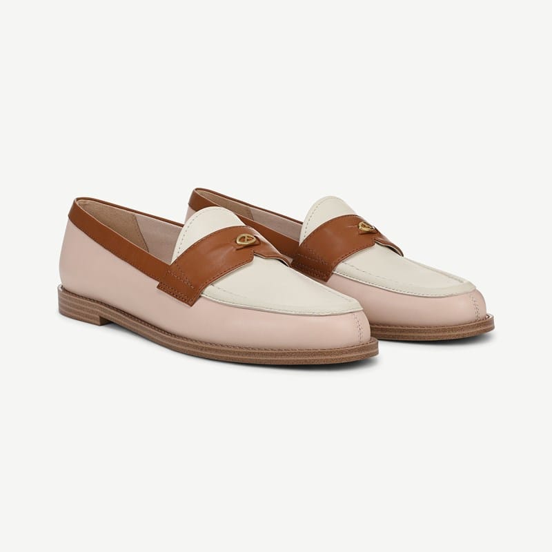 Franco Sarto Franco Stellan Loafer (Soft Pink/multi Leather) 10.0 M Slip On Fit, Pointed Toe, Slip