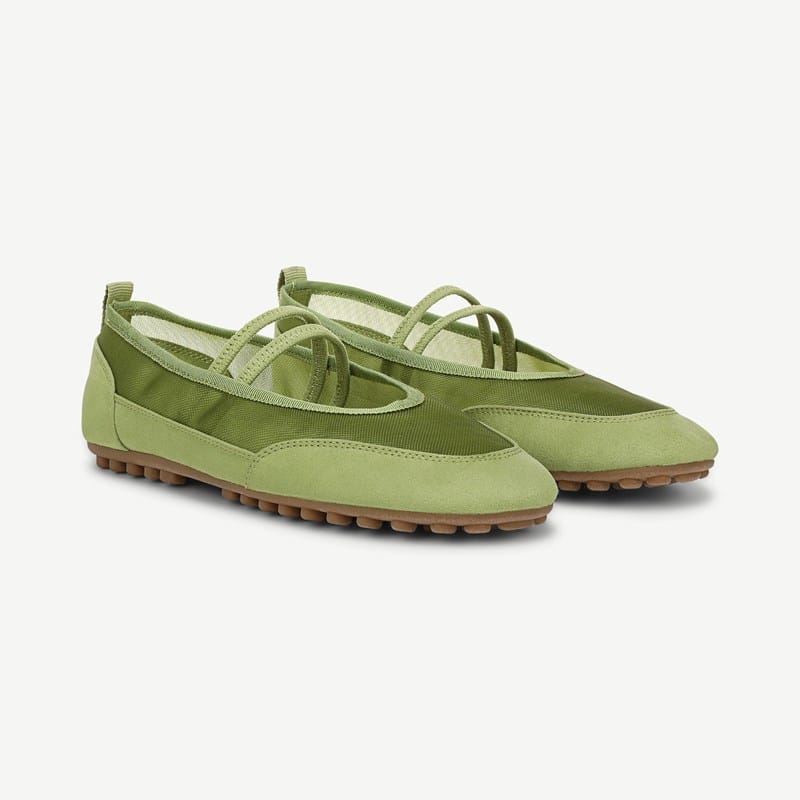 Franco Sarto Franco Fietta Mary Jane Shoes (Green Mesh Fabric) 6.5 M Round Toe