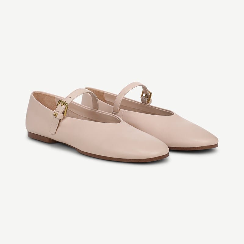 Franco Sarto Franco Odilia Mary Jane Flat Shoes (Soft Blush Pink Leather) 10.0 M Pointed Toe