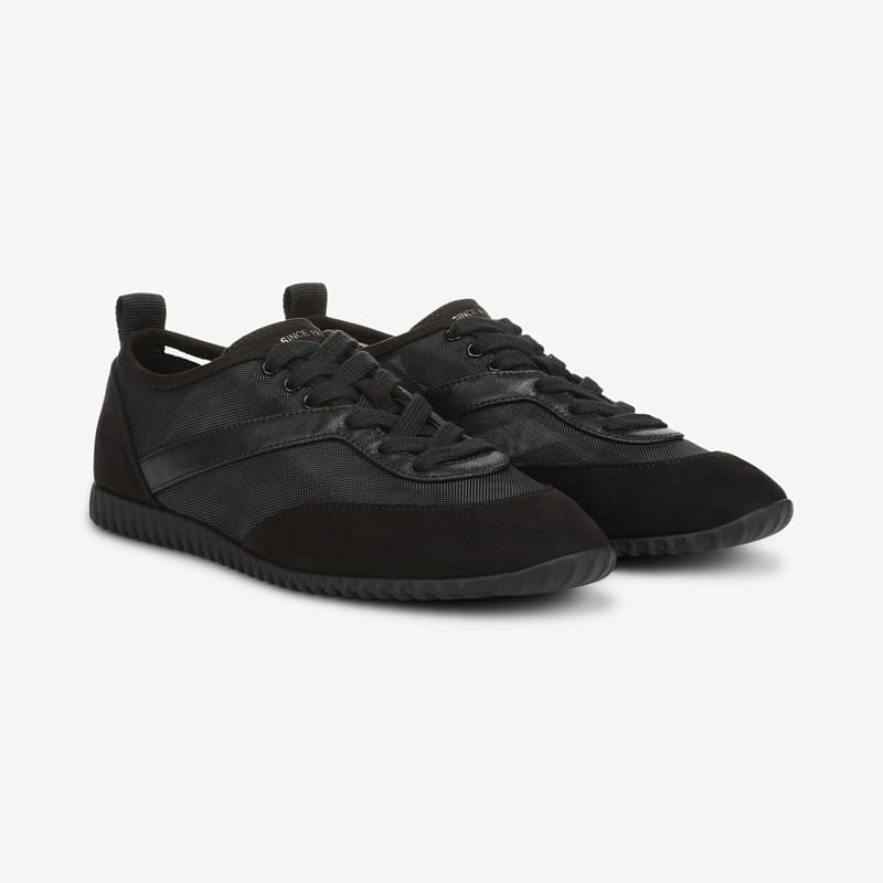 Franco Sarto Franco Hollis Sneaker (Black Mesh/microfiber) 7.0 M Pointed Toe