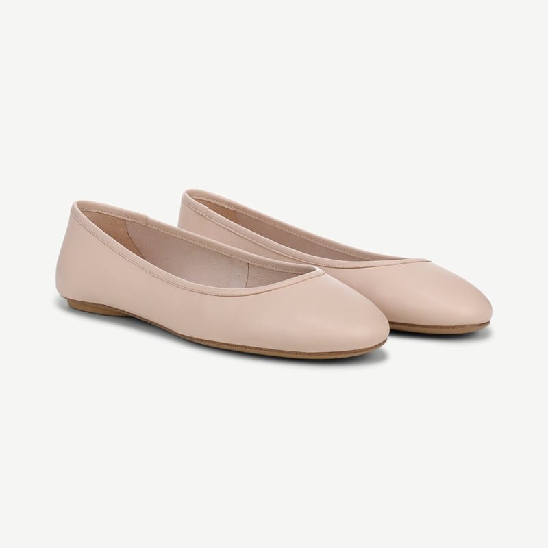 Franco Sarto Franco Christina Ballet Flat Shoes (Soft Blush Pink Leather) 5.0 M Round Toe