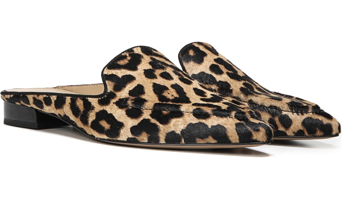 leopard pointed mules