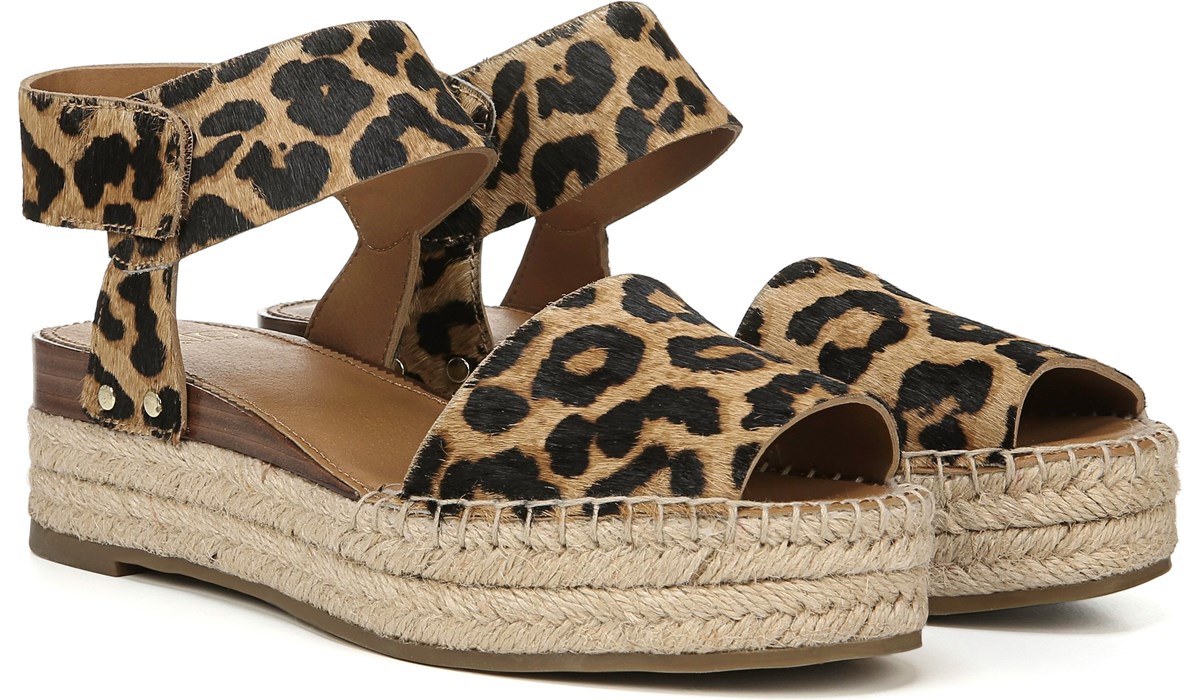 leopard print espadrille sandals