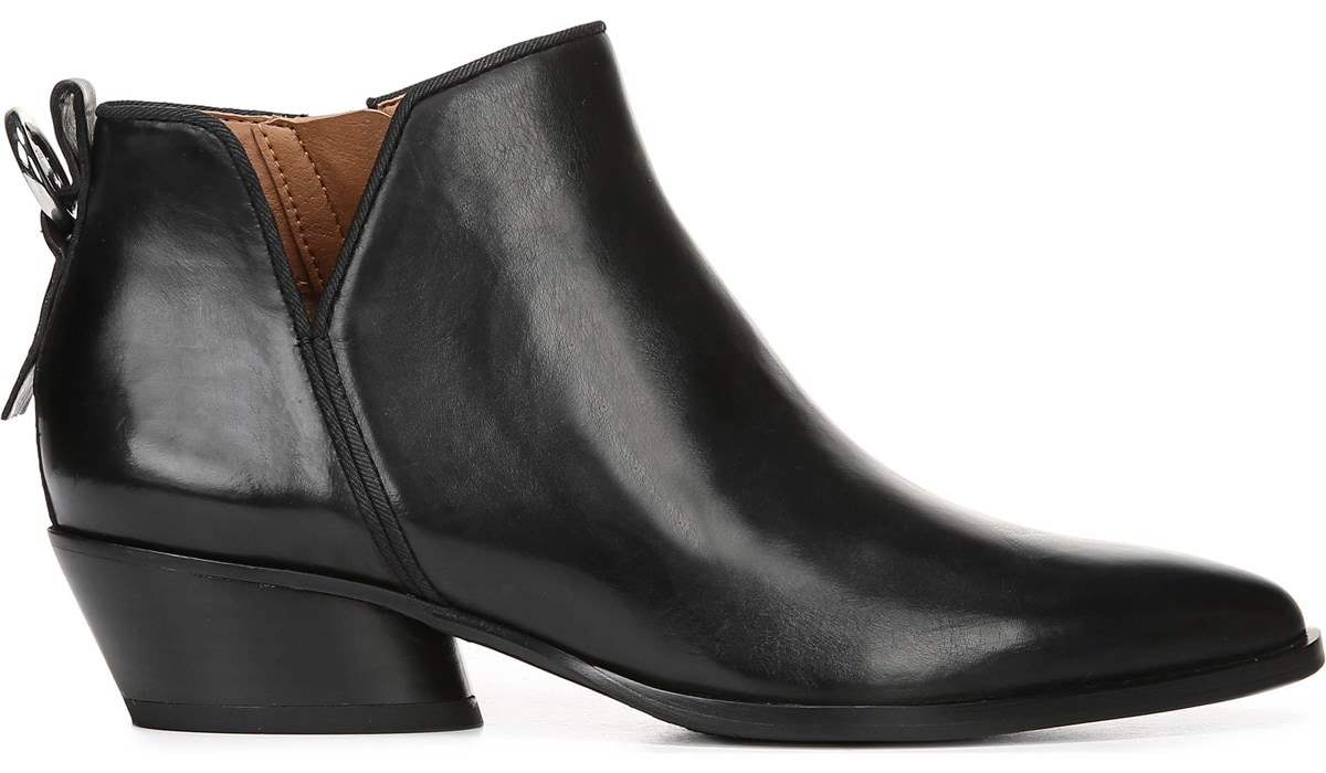 franco sarto black leather ankle boots