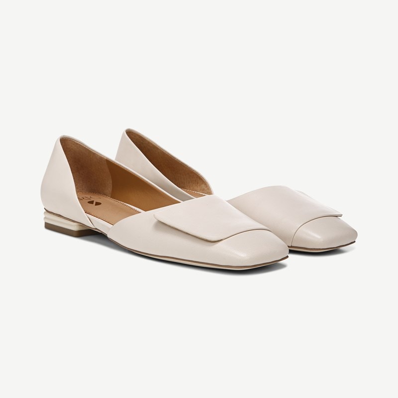 Sarto By Franco Sarto Sarto Tracy Flat Shoes (Cream Leather) 7.0 M Square Toe