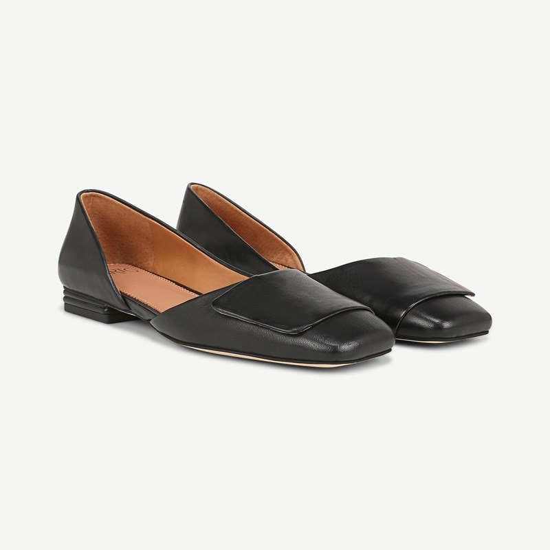Sarto By Franco Sarto Sarto Tracy Flat Shoes (Black Leather) 5.0 M Square Toe